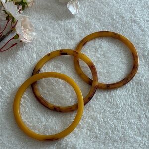 Yellow Tortoiseshell wrist Bangles Set
